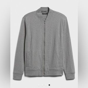 Men's NWT Banana Republic Grey Luxe Touch Bomber Jacket Medium